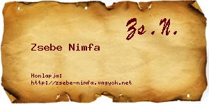 Zsebe Nimfa névjegykártya